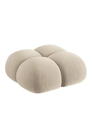 Pouf Loretto - Beige clair - Toucher velours