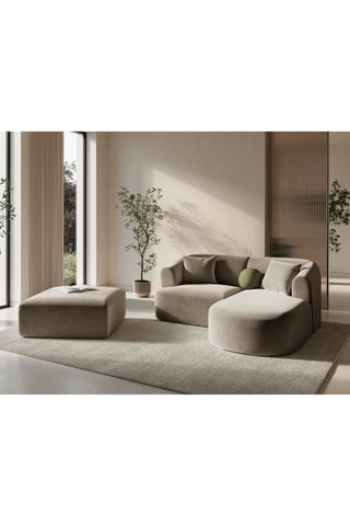 Pouf Campi - Beige foncé - Toucher velours