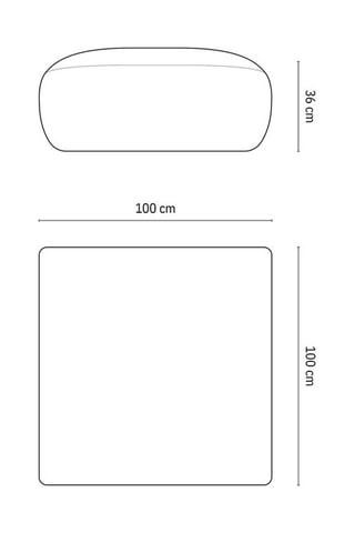 Pouf Nolio - Beige clair - 2 places - En tissu chenille