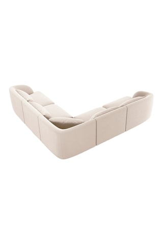 Canapé d'angle réversible Tulum - Beige clair - 5 places - Velours