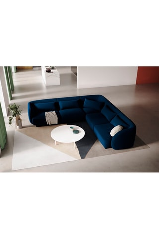 Canapé d'angle réversible Tulum - Bleu roi - 5 places - Velours