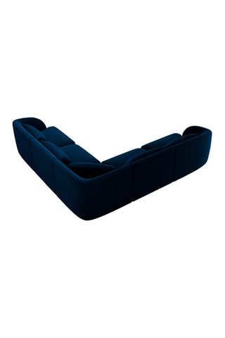 Canapé d'angle réversible Tulum - Bleu roi - 5 places - Velours