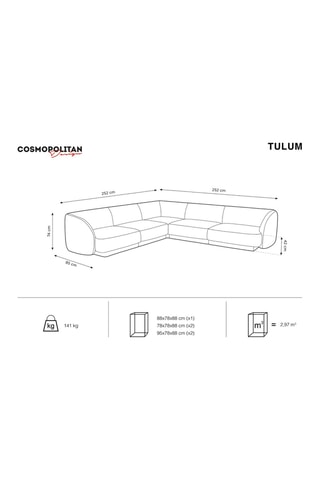 Canapé d'angle réversible Tulum - Bleu roi - 5 places - Velours