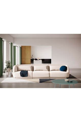 Canapé Tulum - Beige clair - 3 places - Velours