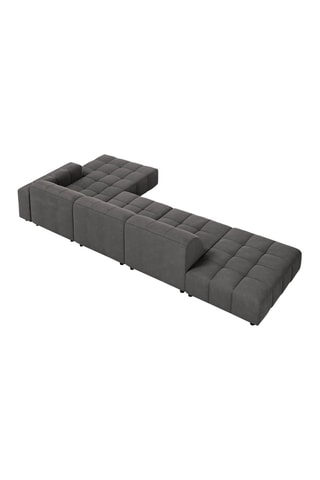 Canapé d'angle droit Chicago - Gris - 5 places - Velours