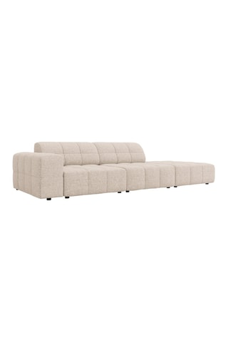 Canapé droit Chicago - Beige - 3 places - Tissu chenille