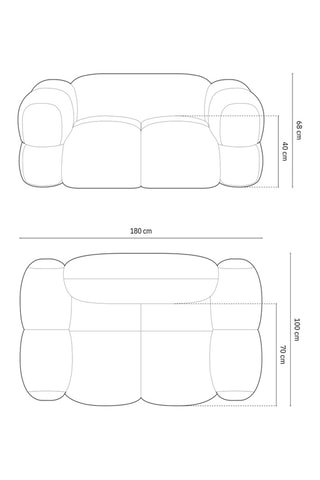 Canapé Loretto - Marron - 2 places - Toucher velours