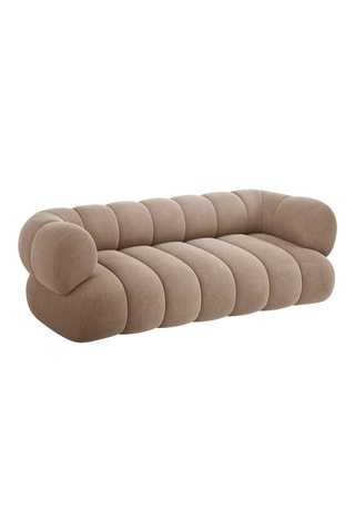 Canapé Koge - Beige foncé - 3 places - Toucher velours