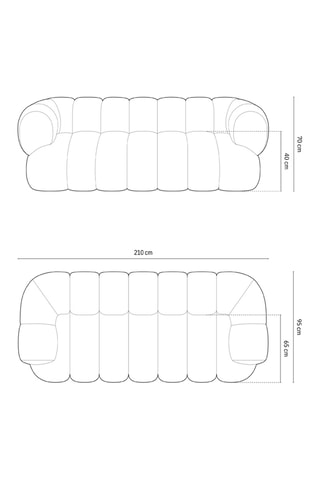 Canapé Koge - Beige foncé - 3 places - Toucher velours