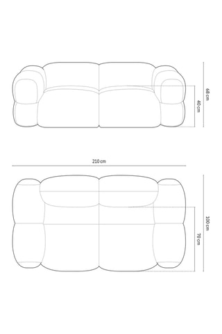 Canapé Loretto - Marron - 3 places - Toucher velours
