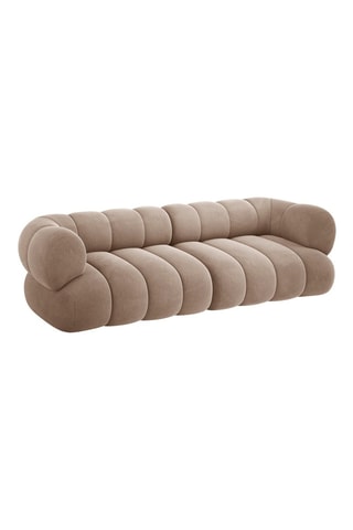 Canapé Koge - Beige foncé - 4 places - Toucher velours