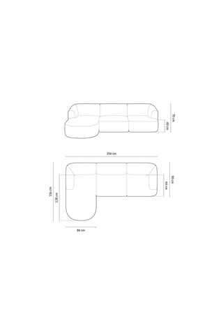 Canapé d'angle gauche modulaire Campi - Beige foncé - 4 places - En polyester