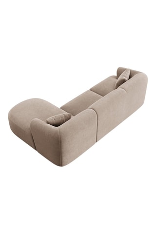 Canapé d'angle droit modulaire Campi - Beige foncé - 4 places - En polyester