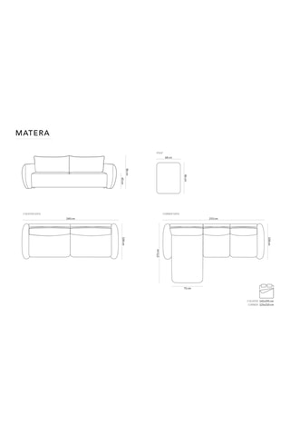 Canapé d’angle gauche convertible Matera - Marron - 4 places - En tissu velours