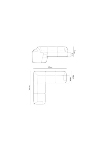 Canapé d'angle symétrique modulable Campi - Bleu roi - 6 places - En tissu structurel