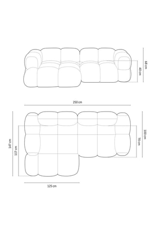 Canapé d’angle gauche Loretto - Beige clair - 3 places - Toucher velours