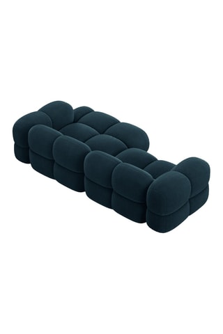 Canapé d’angle droit Loretto - Bleu pétrole - 3 places - Toucher velours