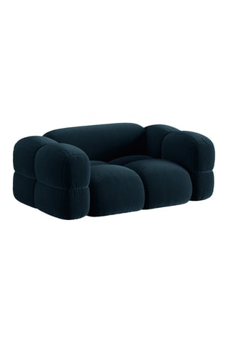 Canapé Loretto - Bleu pétrole - 2 places - Toucher velours
