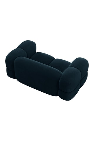 Canapé Loretto - Bleu pétrole - 2 places - Toucher velours