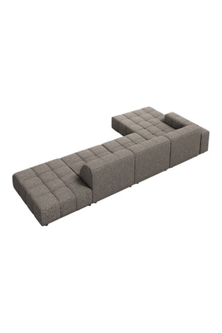 Canapé d'angle gauche Chicago - Gris - 5 places - En tissu chenille