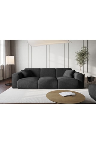 Canapé Nolio - Noir - 3 places - En polyester - Toucher soie