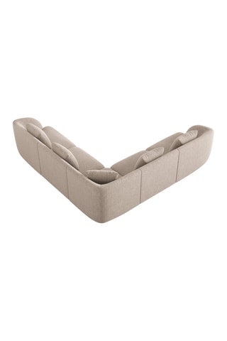 Canapé d'angle réversible Tulum - Beige - 5 places - En polyester - Toucher soie