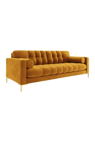 Canapé Bali - Jaune - 3 places - Toucher velours