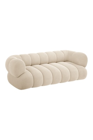 Canapé Koge - Beige clair - 3 places - Toucher velours
