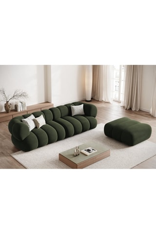 Canapé Koge - Vert olive - 4 places - Toucher velours