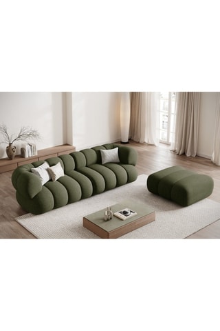 Canapé Koge - Vert - 4 places - En tissu chenille