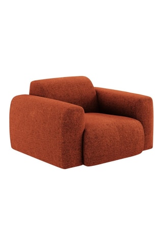 Fauteuil Nolio - Rouge brique chiné - En tissu chenille
