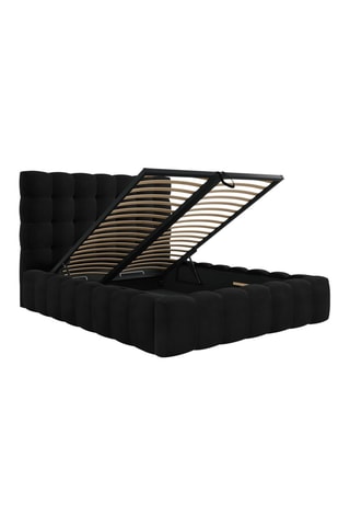 Lit-coffre Bali - Noir - Toucher velours