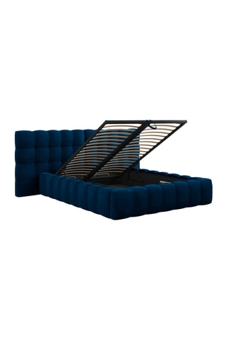 Lit-coffre Bali - Bleu roi - Toucher velours