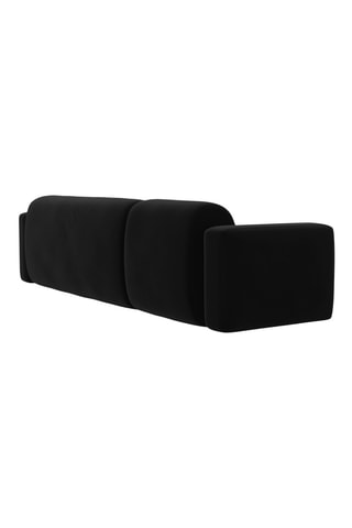 Canapé d'angle droit Strino - Noir - 3 places - En tissu velours