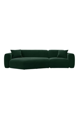 Canapé d'angle gauche Strino - Vert bouteille - 3 places - En tissu velours