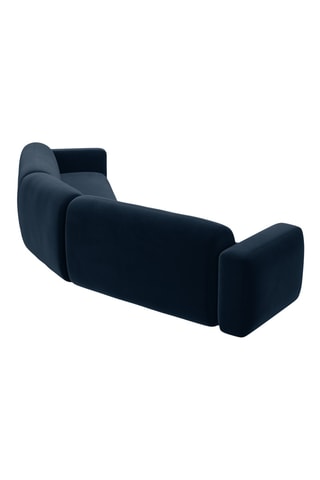 Canapé d'angle réversible Strino - Bleu roi - 3 places - En tissu velours