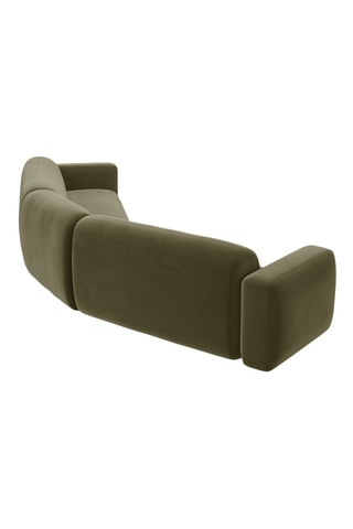 Canapé d'angle réversible Strino - Kaki - 3 places - En tissu velours