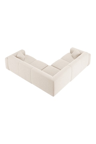 Canapé d'angle réversible Nolio - Beige clair - 5 places - En tissu chenille