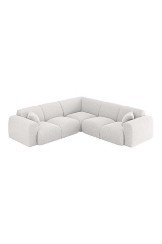 Canapé d'angle réversible Nolio - Gris clair - 5 places - En tissu chenille