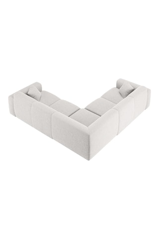 Canapé d'angle réversible Nolio - Gris clair - 5 places - En tissu chenille