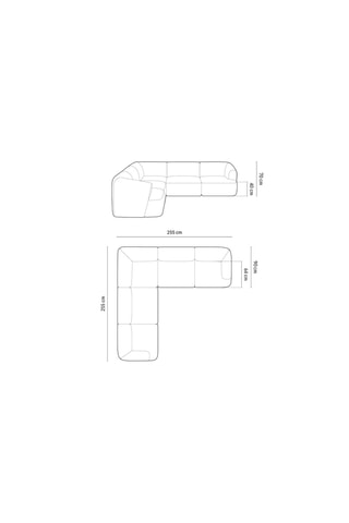 Canapé d'angle réversible Campi - Beige clair - 6 places - En tissu velours