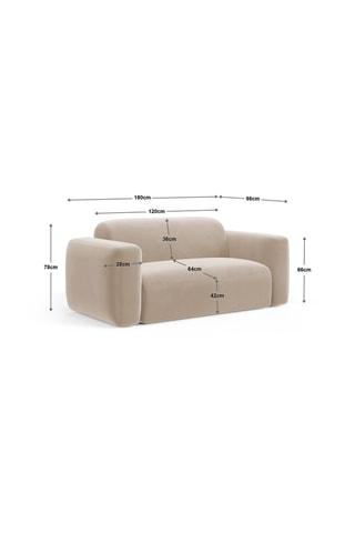 Canapé Strino - Beige - 2 places - En tissu