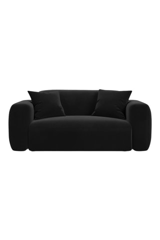 Canapé Strino - Noir - 2 places - En tissu velours