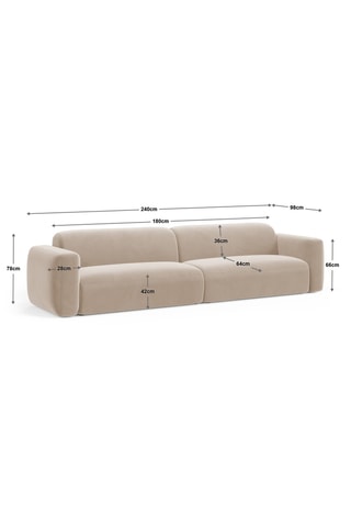 Canapé Strino - Beige - 4 places - En tissu