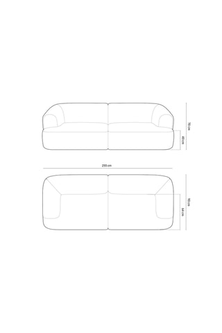 Canapé Campi - Beige clair - 4 places - En tissu velours