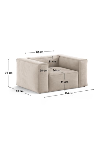 Fauteuil Aveiro - Beige - En tissu