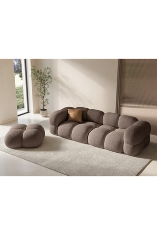 Pouf Loretto - Marron - En tissu