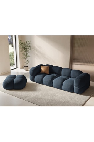 Pouf Loretto - Bleu foncé - En tissu