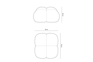 Pouf Loretto - Bleu foncé - En tissu