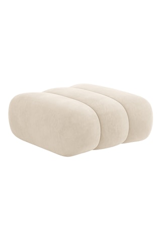 Pouf Koge - Beige clair - En tissu velours